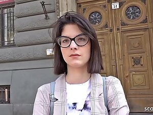 GERMAN SCOUT - 18 Jahre junge Studentin Sara AO Anal gefickt bei echten Shed nach der Uni
