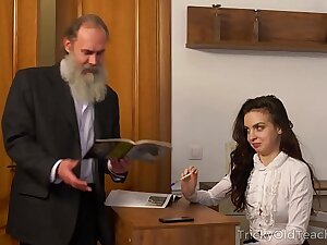 Tricky Old tutor - Old tutor with respect to her beautiful natural boobs Milana Witchs