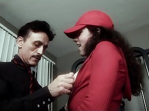 Old & young fuck in gym so hard her eyes rolled so heavy cock sticks in tight cunt