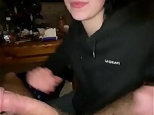 Dirty little slut sits on guys cock