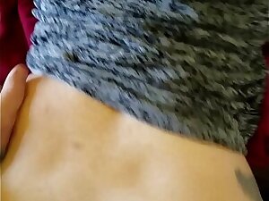 Hot blonde gets fucked doggy style bent over a bed.